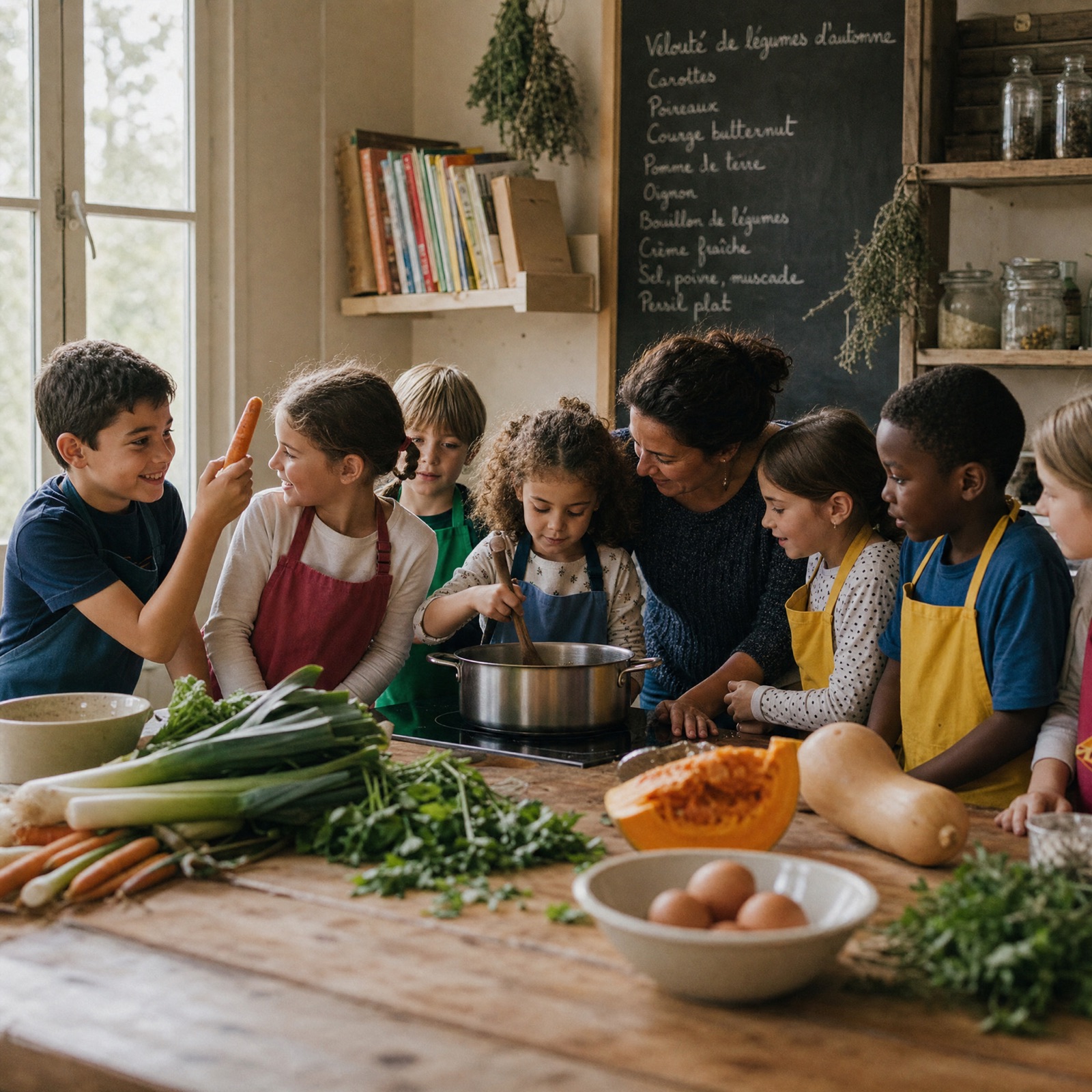 Atelier pain d'épices, enfants concentrés